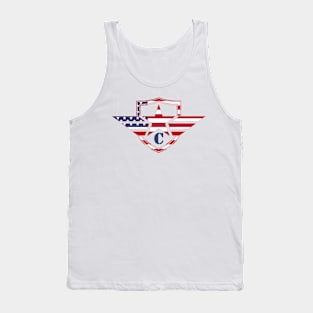 Letter C American Flag Monogram Initial Tank Top